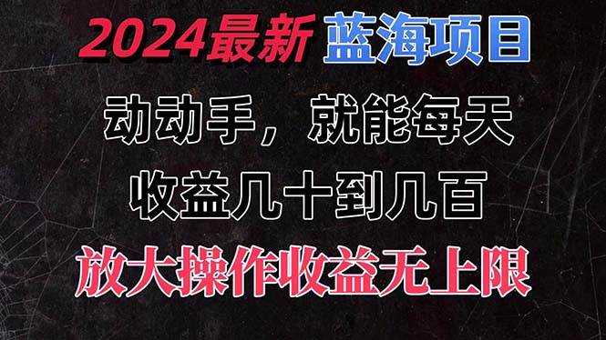 有手就行的2024全新蓝海项目，每天1小时收益几十到几百，可放大操作收…